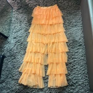 Orange swing pants